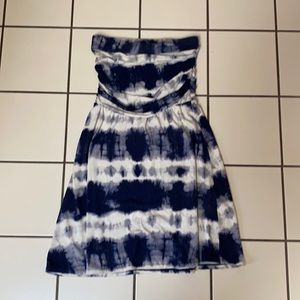 Strapless tie dye dress